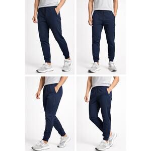 Asher Jogger Pants Mens Medium Blue Athletic Size Zip Pocket Drawstring NWT